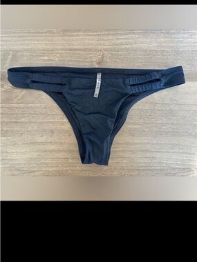 Vitamin A Black Bikini Cheeky Thong Bottom